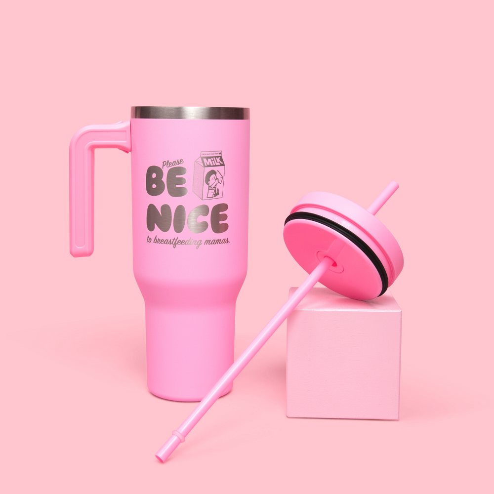 40 oz Tumbler with Handle and Straw Lid — TheLittleMilkBar