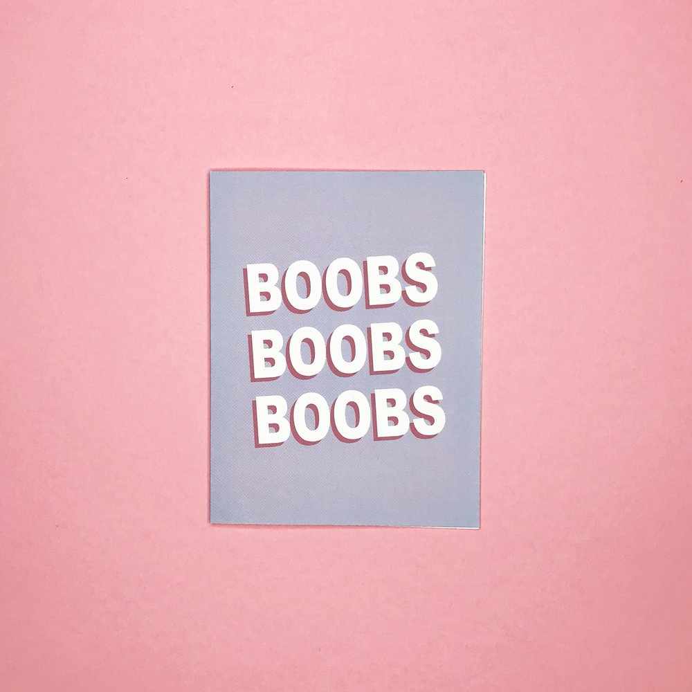 Boobs Boobs Boobs Greeting Card