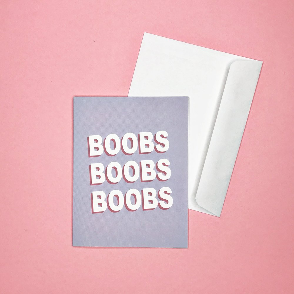 Boobs Boobs Boobs Greeting Card