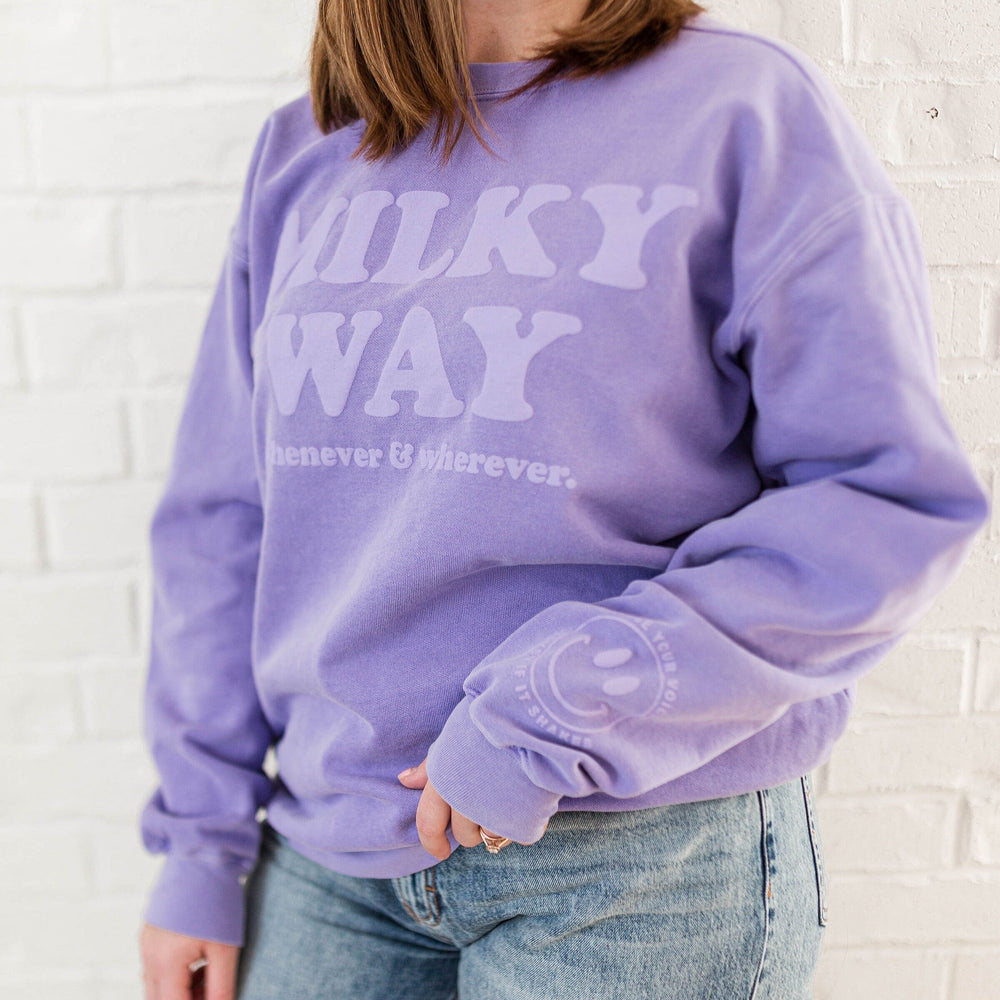 Milky Way Purple Puff Oversized Pullover