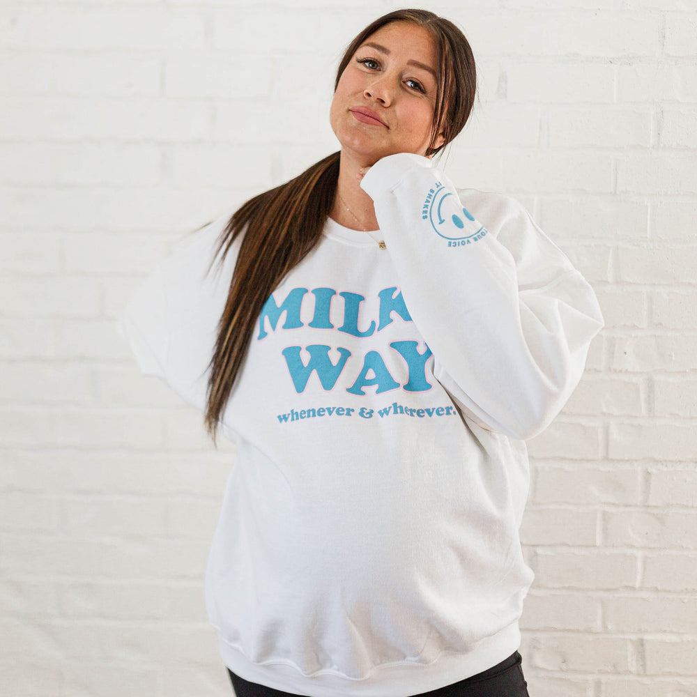 Milky Way White Puff Oversized Pullover