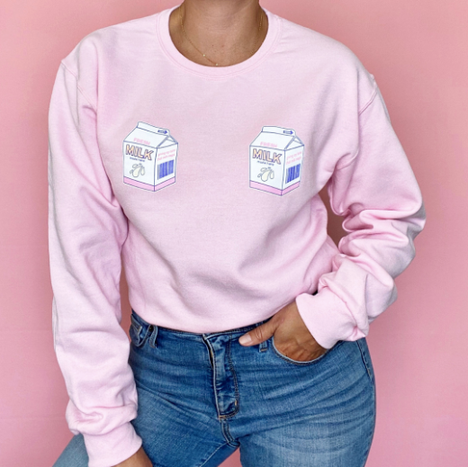 Pink Milk Carton Sweatshirt