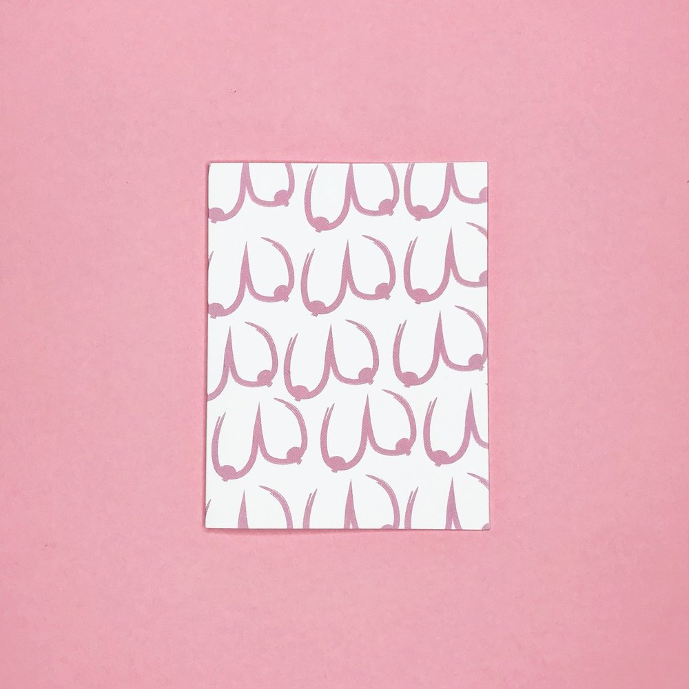 Pink Boobs Greeting Card