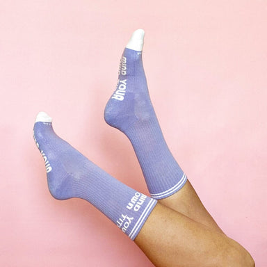 Large Monogram Vog Socks - Purple | JF monogram sock | Fluevog Shoes
